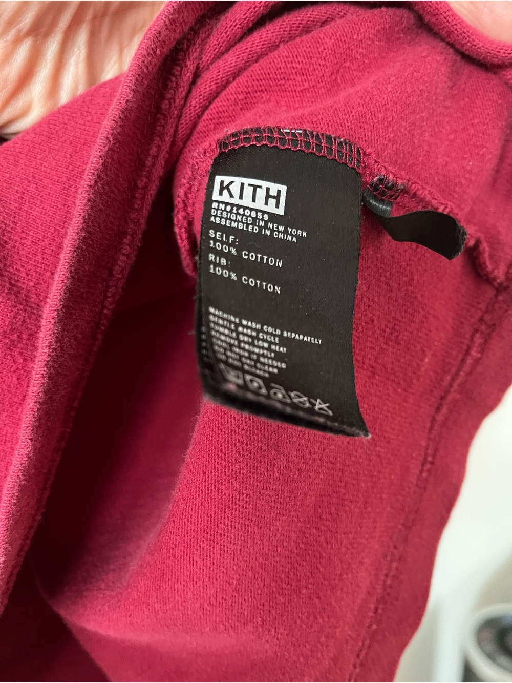 Kith Solid Raspberry Logo Tee - Picture 3 of 5